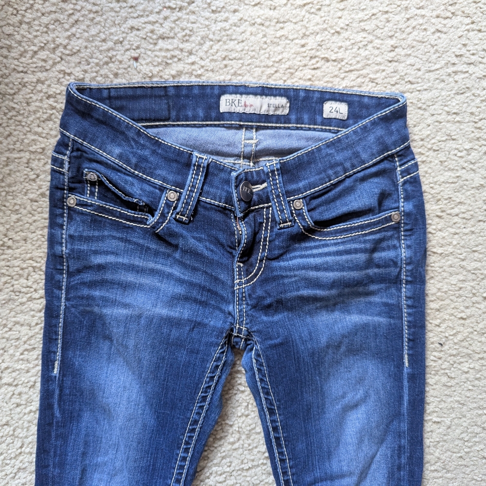 BKE Women's Deep Indigo Skinny Jeans